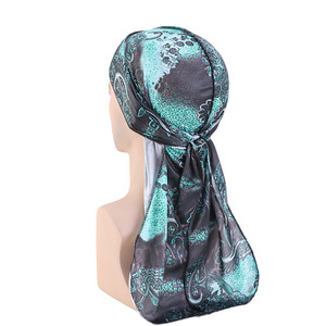 Nuovi Bandana alla Moda, Foulard Avvolgente, Durag in Raso Setoso con Motivo Paisley, Cappello Skull Cap Du Rags TJM-05-3D - Product Image 1