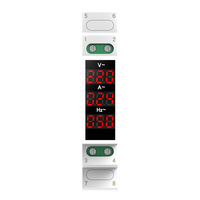 Detektor tampilan Digital LED Modular Mini, Voltmeter rel Din tegangan fase tunggal AC80-500V 0-99Hz