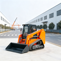 Chargeuse compacte sur pneus diesel 23 kW 25 CV, machine de construction compacte de 300 kg, équipement de chantier de petite taille de 0 à 8 km/h