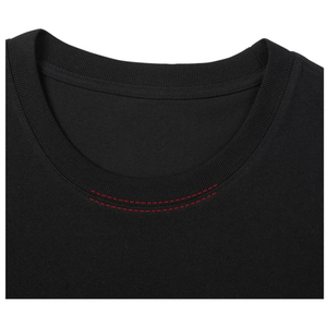 Camiseta Negra Minimalista con Estampado 'Example' para Hombre, Camiseta Casual de Algodón Suave con Cuello Redondo, Corte Holgado, Estilo Urbano para Uso Diario - Product Image 3