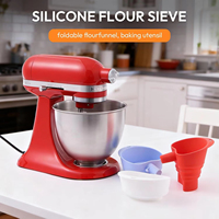 Улучшенная силиконовая воронка для муки для миксера KitchenAid с удлиненным сливным каналом, складная, предотвращающая беспорядок, аксессуары для смешивания на кухне при выпечке и приготовлении пищи