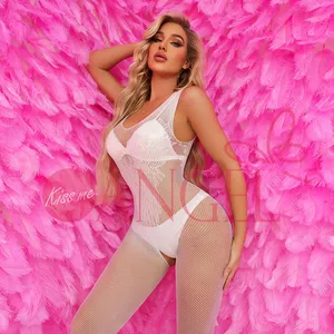 KISS ME ANGEL sale products transparent high elastic fishnet porno adult sex hot girls in conjoined bodystocking tights