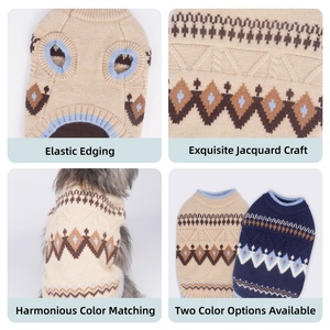 Vêtements de luxe pour chiens de style britannique-Pull d'hiver tricoté pour bouledogue français, nounours, <span class=keywords><strong>schnauzer</strong></span> et petits chiens à la mode - Product Image 5