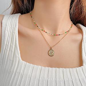 قلادة من الفولاذ المقاوم للصدأ عيار 18 قيراط مطلية بالذهب على الموضة ، مجوهرات نسائية للاحتفال بالذكرى السنوية - Product Image 5