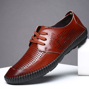 Sandali da uomo estivi, vera pelle, traspirante, cavo, di mezza età, bianco, scarpe da papà, Sole morbido, scarpe da uomo con superficie morbida - Product Image 3