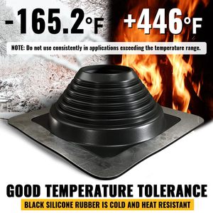 Silicone Metal Roof Duct Cap 80-178mm Square To Round <b>Vent</b> Pipe Cover <b>Black</b> Flexible High Temperature - Product Image 3