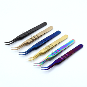 <b>Individual</b> Volume <b>Lashes</b> Applying Tweezers for 2D to 8D Fans Professional Stainless Steel Volume <b>Lash</b> Tweezers - Product Image 2