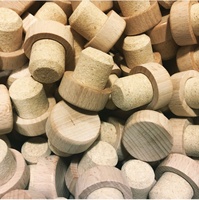 Bouchon de bouteille en liège en forme de T imprimé sur mesure, prix d'usine, capuchon en bois coloré pour bouteilles de spiritueux en verre
