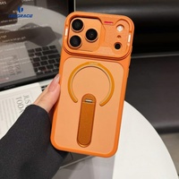 Funda Protectora Trasera para iPhone 17 16 15 Pro Max, Acabado Mate Sedoso, Magnética, con Ranuras para Tarjetas, Estilo Stussy
