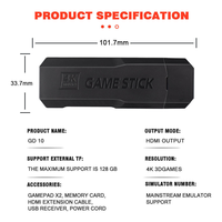 Ruidun X2 128 Go, stick de jeu portable ergonomique et écologique, GD10 4K 3D HD, rétro, vidéo sans fil, contrôleur 2,4 GHz, émulateur TV