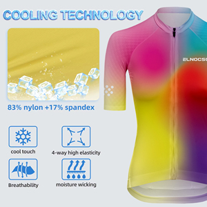 Vente en gros de vêtements de <span class=keywords><strong>cyclisme</strong></span> Hauts pour femmes Chemises de vélo à manches courtes Vêtements de vélo à fermeture éclair complète Veste de vélo Maillot de <span class=keywords><strong>cyclisme</strong></span> personnalisé - Product Image 6
