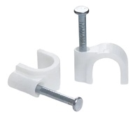 Attache-câble ronde en nylon de type C pour câbles téléphoniques et de bande large, tailles 8, 9, 10, 12, 14, fixation par clou