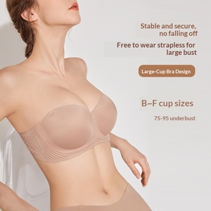 <span class=keywords><strong>Soutien</strong></span>-<span class=keywords><strong>gorge</strong></span> sexy grande taille sans bretelles pour femmes, pour poitrines généreuses, push-up, antidérapant, <span class=keywords><strong>invisible</strong></span>, bandeau, dos nu, à armatures, demi-bonnet EF - Product Image 1