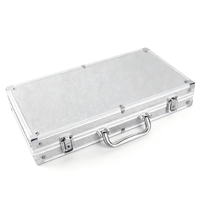 Vente en gros de jetons de poker ABS de haute qualité, durables et portables, <span class=keywords><strong>Black</strong></span> <span class=keywords><strong>Jack</strong></span> Texas Hold'em, 100, 200, 300 pièces, avec étui en aluminium rigide - Product Image 2