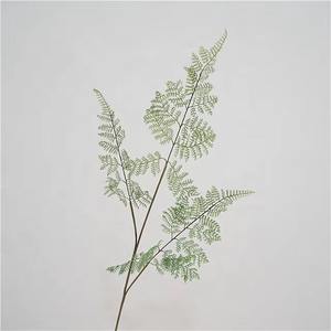 Plantes artificielles en feuilles vertes de fougère à tige floquée en soie de haute qualité personnalisées pour les arrangements floraux, la décoration de mariage et de la maison - Product Image 4