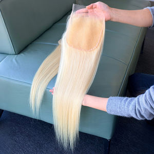 Vente en gros de cheveux humains vierges 100% Remy, 613 lisses, fermeture en dentelle HD 5x5 6x6 - Product Image 3