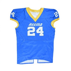 Maillot de football américain personnalisé imprimé, col en V, manches courtes, grande taille, uniforme sportif, séchage rapide, respirant, kit d'équipe - Product Image 1