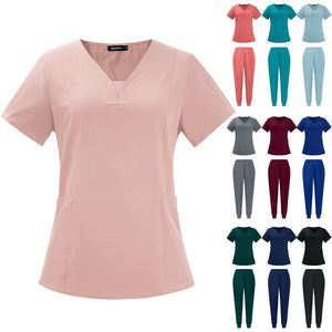 Medical Uniform Nurses Wear Wholesale <b>Work</b> Nursing Suit Jogger Hospital Reusable Polyester Customized <b>Scrub</b> Set Fabric <b>Scrubs</b> - Product Image 1