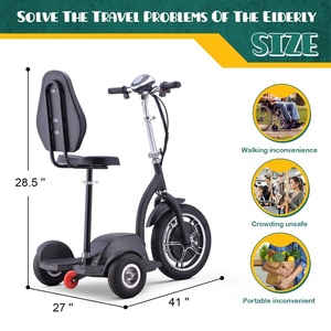 Scooter Elettrico a <span class=keywords><strong>3</strong></span> <span class=keywords><strong>Ruote</strong></span> con Batteria al Litio, Motore Brushless, Telecomando, Magazzino Europeo, <span class=keywords><strong>Ruote</strong></span> da 11 Pollici - Product Image 4