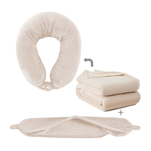 طقم بطانية وسادة سفر 2 في 1 مريحة صديقة للجلد قابلة للتخصيص محمولة للطائرات والتخييم - Product Image 1