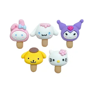 Cartoon Sanrioo Ice Cream Accessories Resin Charms Resin Flat Back For Decoration