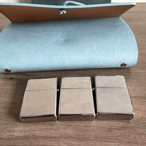 Briquets à <span class=keywords><strong>kérosène</strong></span> pour cigarettes et cigares en métal argenté de luxe personnalisés avec logo, accessoires pour fumeurs - Product Image 4