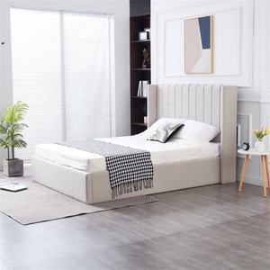 เตียงนุ่มคุณภาพสูง ดีไซน์หรูหรา ผ้าลินินสีเทาอ่อน หัวเตียงแบบติดกระดุม โครงเตียงควีนไซส์แบบมีที่เก็บของไฮดรอลิก - Product Image 2