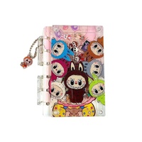 NOUVEAU Carnet de notes A7 créatif à feuilles mobiles en acrylique et pâte de bois, motif Cœur de Fille Mignonne, design Anime, pour étudiants