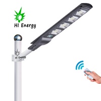 Lampe solaire à induction tout-en-un HiEnergy 150W, lampadaire solaire LED extérieur 300W, détecteur de mouvement, corps en ABS pour utilisation en jardin