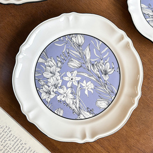 Service de table en céramique à motifs floraux, compatible micro-ondes, <span class=keywords><strong>vaisselle</strong></span> vintage en <span class=keywords><strong>porcelaine</strong></span> <span class=keywords><strong>française</strong></span>, idéal pour un cadeau de pendaison de crémaillère - Product Image 3
