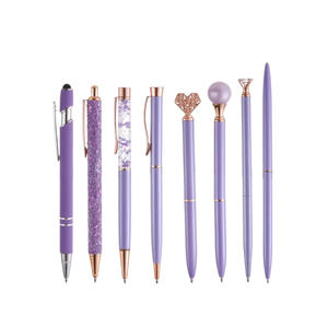 促销大顶钻石圆珠笔，带雕刻标志多色钻石水晶结婚礼物液沙圆珠笔套装 - Product Image 5