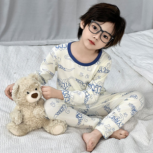 Nuevo Conjunto de Pijama para Niños Otoño/Invierno, Sin Costuras, Camiseta Interior Larga de Algodón Puro (Clase A), Absorbente de Humedad y Cálido, para Niños - Product Image 4