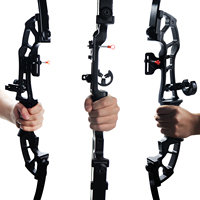 Arc de chasse long Piaoyu DIY démontable avec poignée en alliage pour entraînement de tir en extérieur - Main droite - Poids de tirage 40 lbs