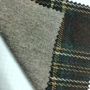 Fornitura Diretta dalla Fabbrica: Tessuto Composito Spazzolato 280 GSM per Pantaloni e Giacche in Maglia Jacquard Tinta in Filo, Nero Caffè, per Donna - Product Image 6