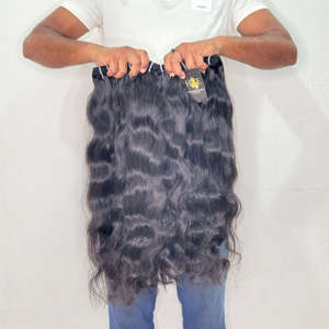 Fournisseurs de cheveux bruts du Cambodge en gros, mèches de cheveux alignées dans le sens des cuticules, extensions de cheveux humains bruts de temple indien - Product Image 1