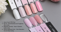 YDC 15ml Gel Constructeur Non Chauffant Couleurs Pailletées Rose Nude Sans HEMA Sans Brûlure Auto-Lissant Gel Dur Constructeur en Pot