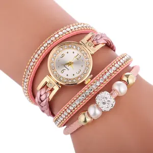 저렴한 가격 좋은 품질 로즈 골드 시계 보석 세트 시계 출하 준비 여성 팔찌 시계