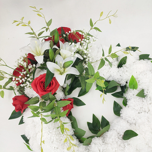 Arreglos florales funerarios <span class=keywords><strong>de</strong></span> alta calidad, corona <span class=keywords><strong>de</strong></span> clavel <span class=keywords><strong>de</strong></span> Rosa y corazón, corona <span class=keywords><strong>de</strong></span> flores artificiales, decoración <span class=keywords><strong>de</strong></span> cementerio - Product Image 2