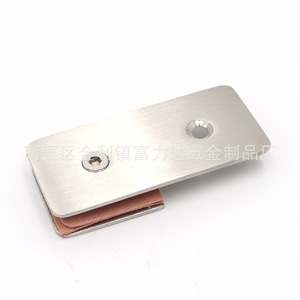 Fulida Stainless Steel Glass Fixing <b>Clip</b> F-090 Brushed Rectangle Screw-In For Frameless Glass Doors - Product Image 2
