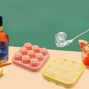 Recién llegado, molde para cubitos de hielo en forma de 9 rosas, embudo para hacer cajas de hielo de silicona, un <span class=keywords><strong>Mini</strong></span> molde para hockey sobre hielo de whisky rosa - Product Image 3