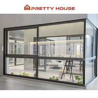 Fenêtres en aluminium à double vitrage insonorisées, fenêtre coulissante horizontale, porte et fenêtre à cadre en alliage d'aluminium coulissante
