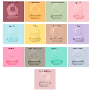 Bavoir en silicone personnalisé grande capacité sans BPA, bavoir bébé en silicone taille réglable, bavoir d'alimentation souple et imperméable pour bébé - Product Image 2