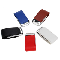 Memoria USB 2.0 de Cuero Personalizada con Hebilla Metálica, Alta Velocidad, Logotipo Personalizado, 1GB-256GB, 1 Año de Garantía, Molde Privado