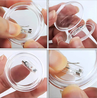 En Stock: Botones Transparentes Redondos para Pin, Reemplazables, para Imágenes, Material para Hacer Pines Personalizados
