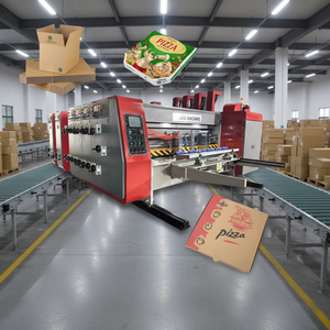 Máquina Automática de Impresión Flexográfica de 4 Colores, Troquelado y Plegado de Cartón Corrugado, Transferencia al Vacío, Fabricación de Cajas de Cartón, Impresión y Ranurado - Product Image 1