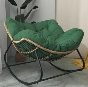 New Swing-Style Recliner Sofa <b>Chair</b> for <b>Bedroom</b> Home Office & Balcony-Modern Metal Design with Birdcage and Leisure Features - Product Image 3