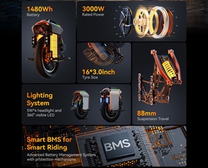 Monociclo con Iluminación RGB, 84V 20.6 1480WH 50S, Motor de 16 Pulgadas con Amortiguador, KS-S16Pro, Portátil, Venta al por Mayor, Monociclo Rápido - Product Image 4