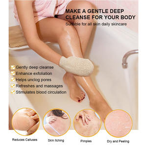Classico naturale in fibra di Sisal guanti da bagno opaco profondo esfoliante doccia Spa Scrub Mitt corpo Anti-invecchiamento pulizia per massaggi Scrubber - Product Image 2
