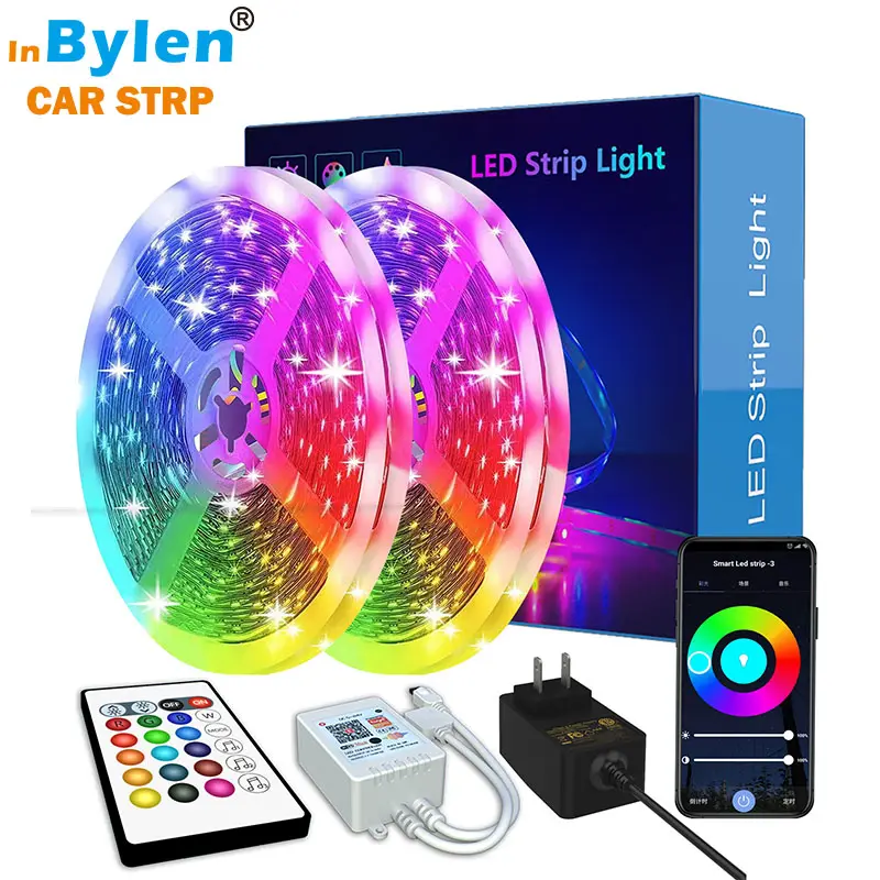 RGBW RGBIC 60led musica Wifi controllo suono impermeabile 5M Smart striscia Led all'ingrosso 5V 12V 24V 5050 RGB Shenzhen 90 corde leggere