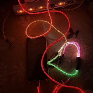 Hızlı şarj ve veri transferi örgülü koruyucu saf LED ışık ile 66W kademeli bakır kablo 4FT 3-in-1 çok RGB kablosu - Product Image 6